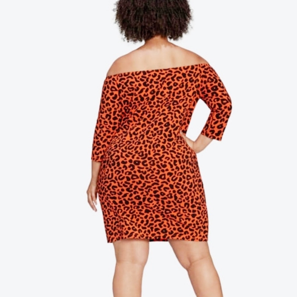 Adidas Orange Leopard Print Dress - Picture 3 of 6